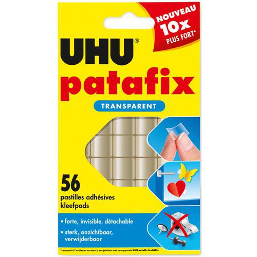Etui 56 pastilles patafix transparente - Uhu