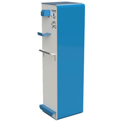 Borne Desinfection Pmr Pédale/poignée Cubagel Blanc/bleu