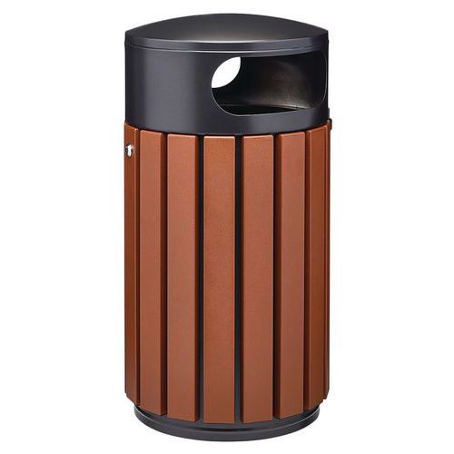 Poubelle D'extérieur Zeno Alu 60l Effet Corten /tête Manganese
