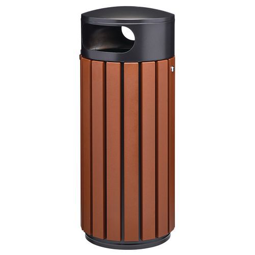 Poubelle D'extérieur Zeno Extreme 80l Effet Corten /tête Inox Gris