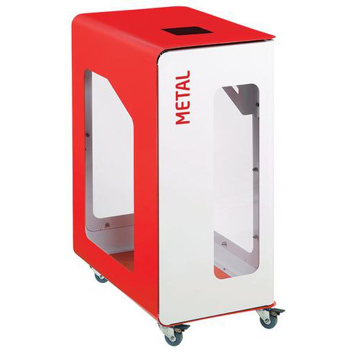 Borne De Tri 90l Cubatri Mobile Vigipirate Blanc/rouge