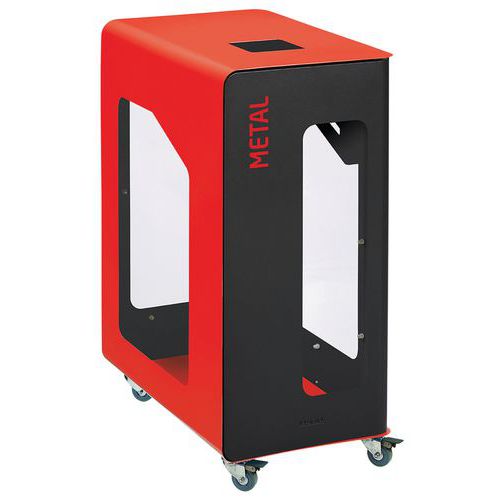 Borne De Tri 90l Cubatri Mobile Vigipirate Manganèse/rouge