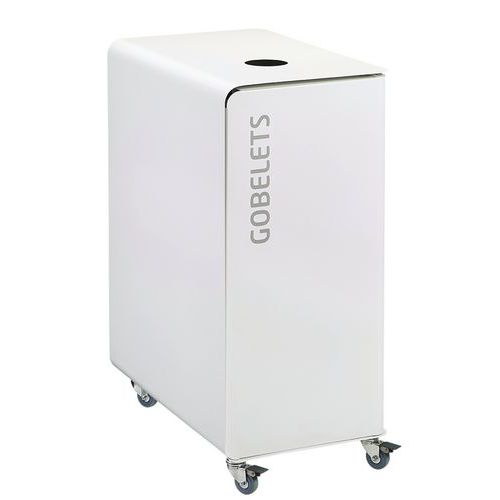 Borne De Tri 90l Cubatri Mobile Blanc/blanc
