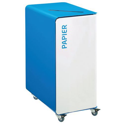 Borne De Tri 90l Cubatri Mobile Blanc/bleu