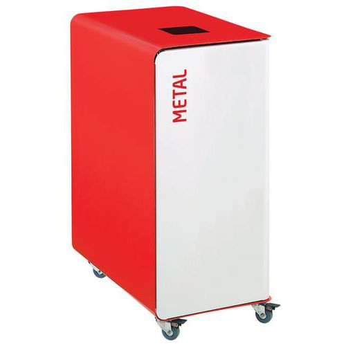 Borne De Tri 90l Cubatri Mobile Blanc/rouge