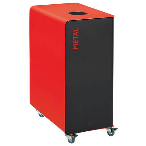 Borne De Tri 90l Cubatri Mobile Manganèse/rouge