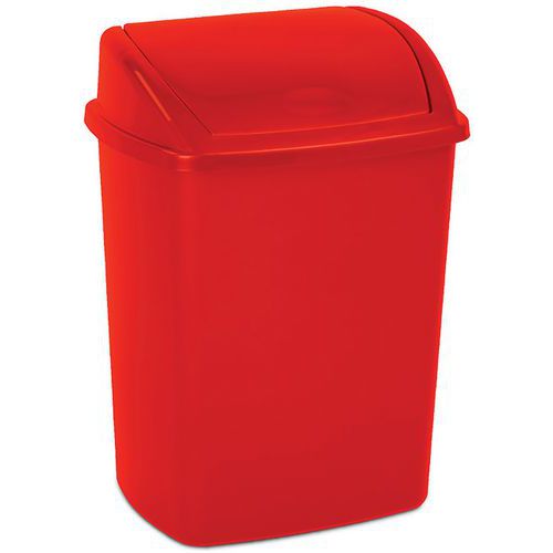 Poubelle à Couvercle Basculant 15 L Rouge