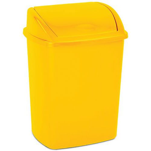 Poubelle à Couvercle Basculant 15 L Jaune