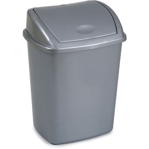 Poubelle à Couvercle Basculant 26 L Gris