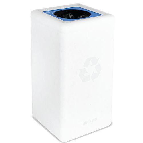 Poubelle Circulaire Brickbin 65l Papier Blanc/blue