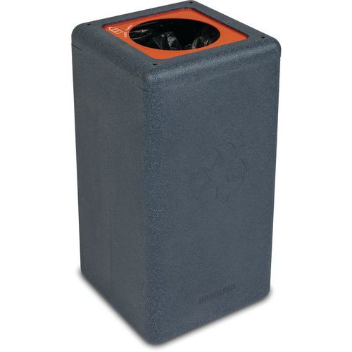 Poubelle Circulaire Brickbin 65l Plastiques Gris / Orange