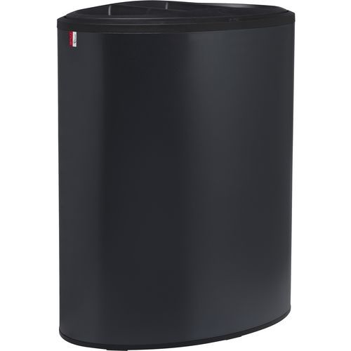 Poubelle Tri Sélectif Lune Binc 3flux Couvercle Ouvert Noir