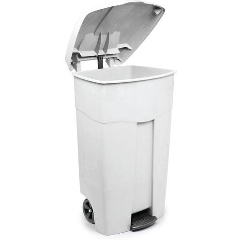 Conteneur Mobile 125l Avec Pédale Blanc