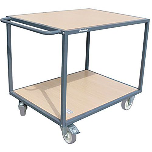 Chariot 2 Plateaux Bois 1400x800 Mm - 500 Kg - Roues Tpr