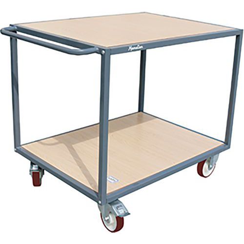 Chariot 2 Plateaux Bois 1400x800 Mm - 500 Kg - Roues Pu