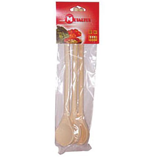 Lot De 3 Cuillères Ovale En Bois Hêtre