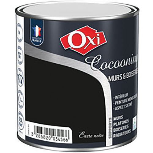 Lot de 2 - Peinture Murs Noir Satiné Encre Noire 50cl