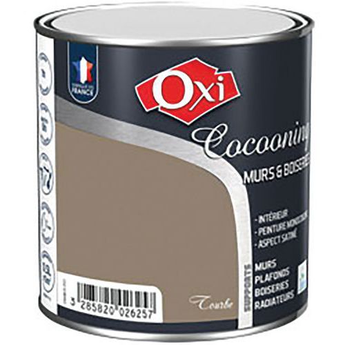 Lot de 2 - Peinture Murs En Bois Satiné Tourbe À Demi Litre
