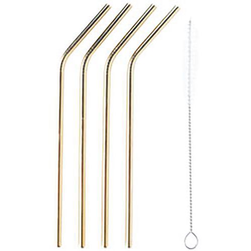Pailles En Inox De Couleur Dorée