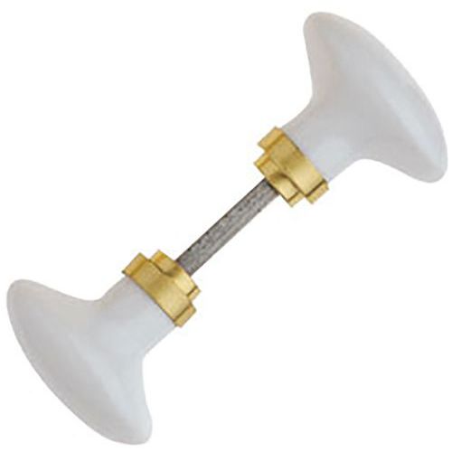 Paire De Poignées De Porte Ovales En Porcelaine Blanche