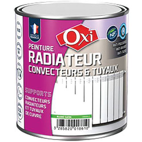 Peinture radiateur satin blanc 500ml - 5 en 1 - Intérieur - Séchage rapide 1,5h - Haute couvrance 10m²/L