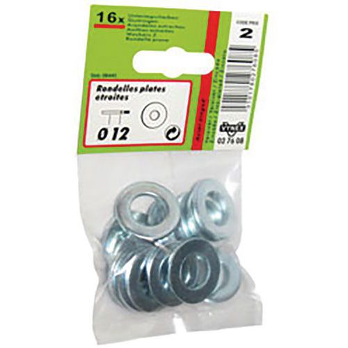 Rondelle Plate Étroite En Acier Zingué Et Emballée En Sachet