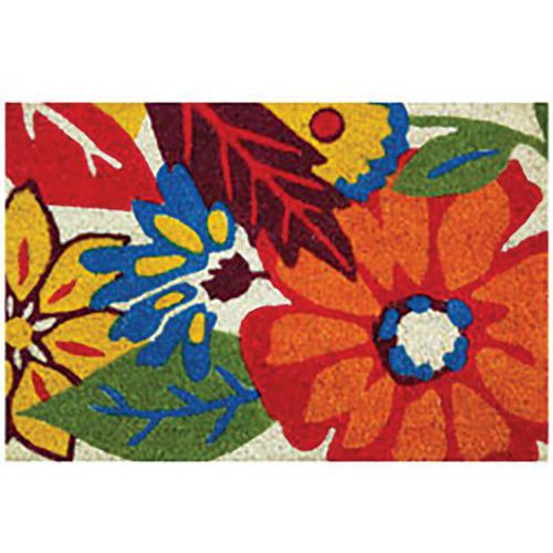 Tapis Coco Blanchi Avec Flowers 40x60cm