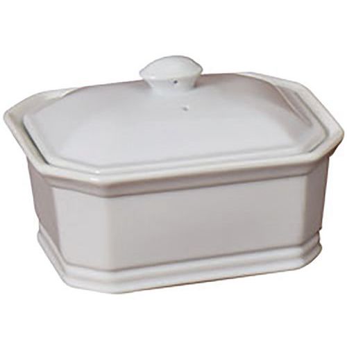 Terrine Blanche à Tarte Rectangulaire Avec Couvercle 900g