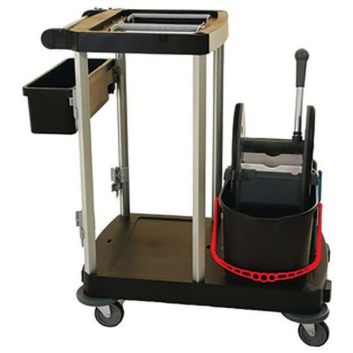 Chariot Ouvert Et Flexible Avec 1 Compartiment Et 2 Seaux