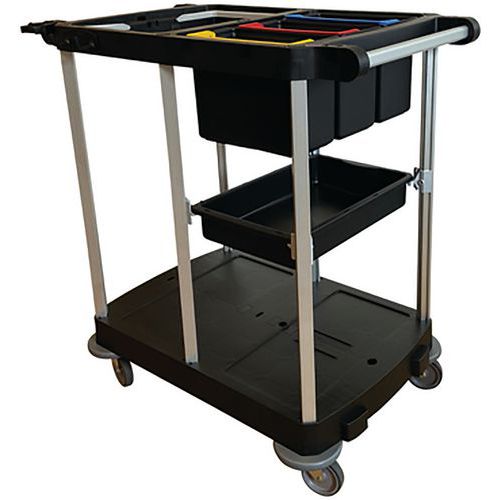 Chariot De Ménage Ouvert Flexible Avec 2 Compartiments
