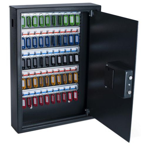 Pavo - Armoire à clés haute sécurité - 50 clés - Acier Gris Foncé - Fermeture à code
