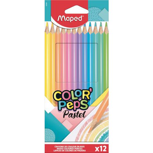 Étui 12 crayons de couleurs pastel assorties thumbnail image 1