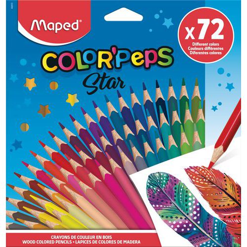 Schoolpack 72 crayons de crayons couleurs assorties thumbnail image 1
