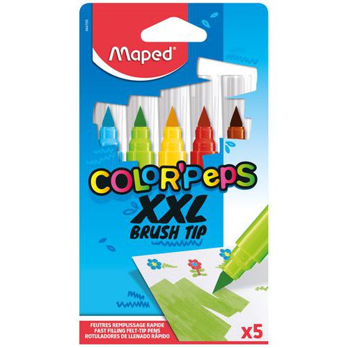 Pochette 5 feutres jumbo XXL brush Color’Peps MAPED. thumbnail image 1