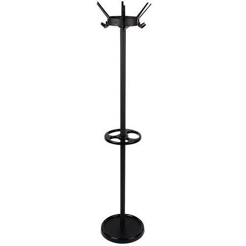 Manutan Expert - Portemanteau Aluminium Noir 6 Patères - Robuste et Durable - 10 Ans Garantie