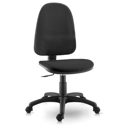 Sokoa - Chaise Torino Contact Permanent Noir Tissu - Dossier Haut - Roulettes - Confort Ergonomique
