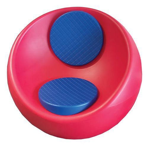 Fauteuil Rondo Rouge Ral 3020 - Assise Et Dossier Bleu Cobalt Ral 5013