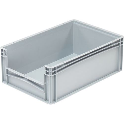 Bekuplast - Bac norme Europe 44 L Gris Clair - Ouverture Frontale - Gerbable - Usage Alimentaire - Polypropylène