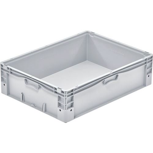 Bekuplast - Bac norme Europe plein 91L Gris Clair - 800x600x220mm - Gerbable, Usage Alimentaire, Résistant au Froid