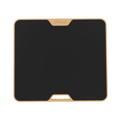 Unilux - Repose-pieds Balancy Hêtre Noir/Marron - 7.5x33x43 cm - Ergonomique et Durable