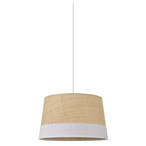 Suspension En Raphia Avec Bande Coton De Couleur/blanc