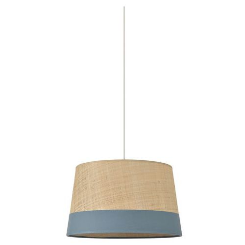 Suspension En Raphia Avec Bande Coton De Couleur /pétrole