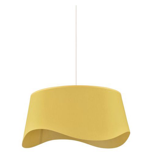 Suspension Forme Tambour Effet Effet Vague En Percale Moutarde
