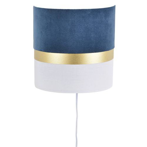 Applique Demi Cylindre En Coton Et Velours Avec Bandeau Marine