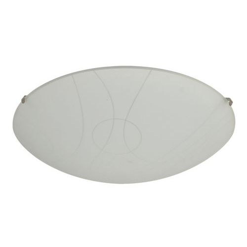 Plafonnier Rond En Verre Dépoli Décor Nella Lignes Blanc