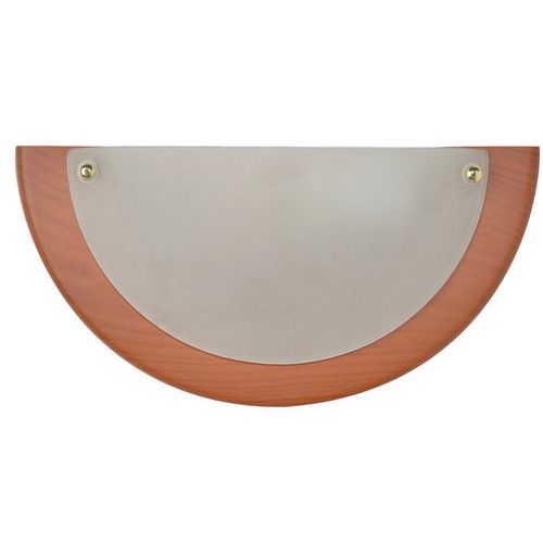 Applique Demi-lune En Verre Dépoli. Base En Métal Effet Ezio Acajou