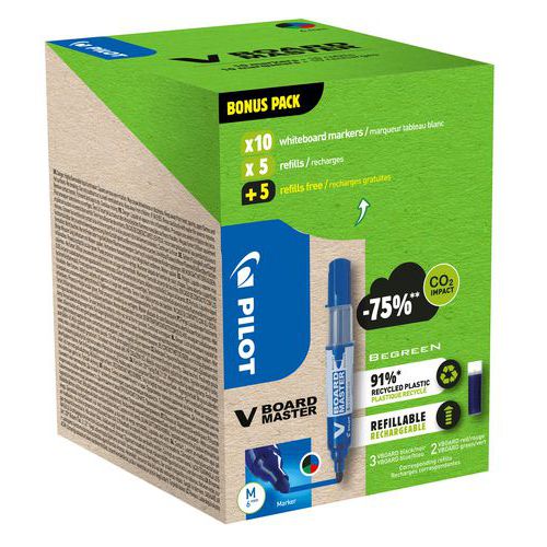 Greenpack Vboard Master 10marqueurs Et 10recharges Assorties