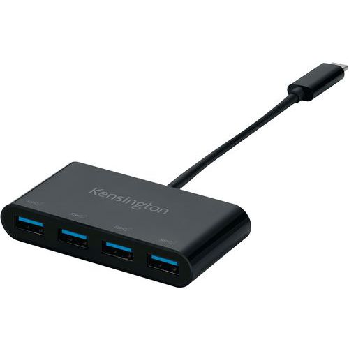 Kensington - Hub USB-C CH1200 4 Ports - Télétravail & Éco-responsable - 63% Recyclé