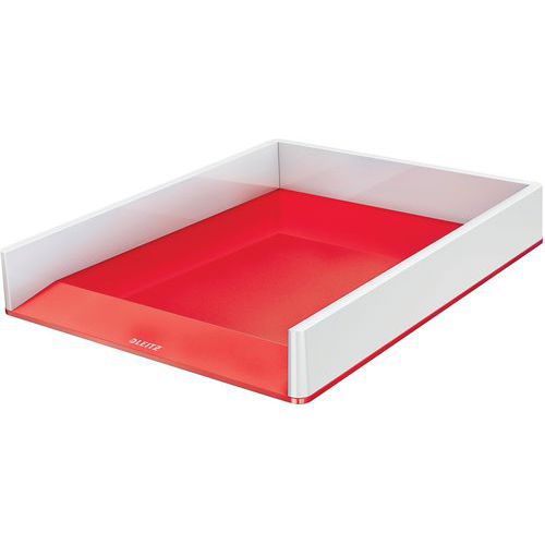 Leitz - Corbeille à courrier Dual A4 - Rouge - Polystyrène - Télétravail - Emballage recyclable