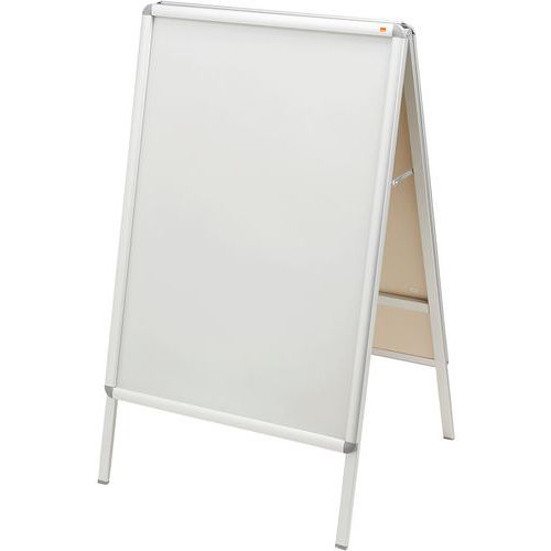 Nobo - Porte-affiche aluminium clipsable - 755x1300 mm Argent - 2 panneaux - Montage facile